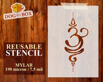Breathe Om stencil - Spiritual stencil. Meditation stencil, praṇava stencil, atman stencil, namaste stencil, Breathe stencil, Sanskrit