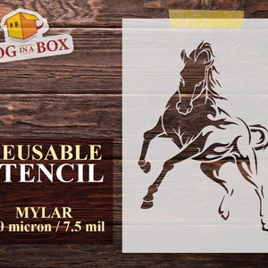 Horse stencil n.3 - Reusable mustang stencil, cowboy and country stencils for wood signs, painting on walls, fabrics and wood