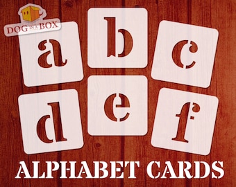 Lowercase Alphabet Stencils font n.4: Reusable Mylar Font Stencil Set