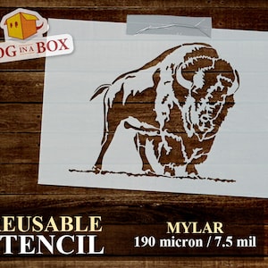 Op de afbeelding: Herbruikbare sjabloon van een bizon, gemaakt van 190 micron / 7,5 mil mylar.