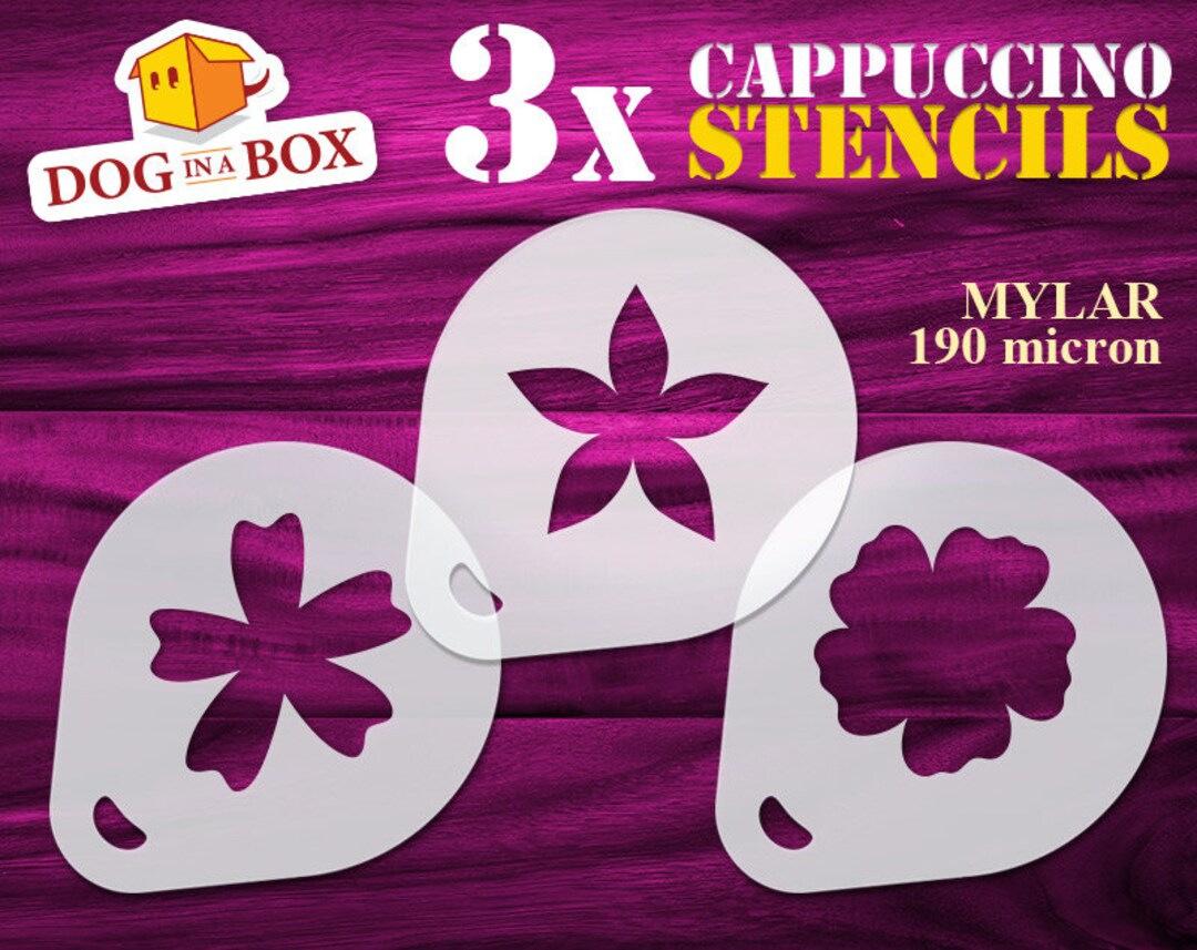 Flowers Stencils N.3 Set of 3 Stencils. Reusable Stencils Etsy
