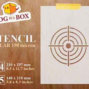 Target stencil n.1 - Reusable stencil for shooting range and shooting practice. Softair DIY targets on wood, plastic, walls, concrete