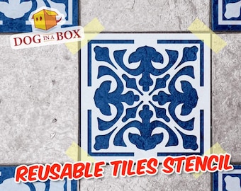 Tile Stencil  n.2: Reusable stencil for painting on ceramic, walls, tables, kitchen decor