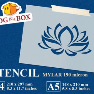 Lotus Flower Stencil n.2: Reusable Mylar for Painting, Yoga, Meditation