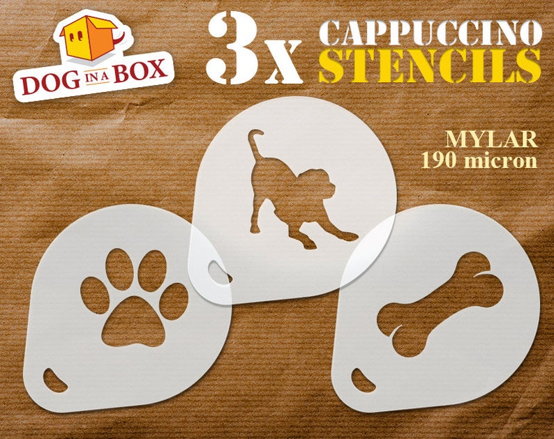 Dog stencils set of 3 coffee stencil food stencils Etsy