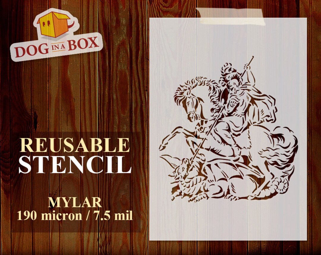 Saint George and the Dragon Stencil: Reusable Stencil for Furniture ...
