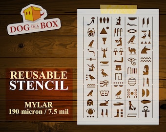 Hieroglyphs stencil n.3 - Reusable Egyptian stencil, Egypt, wall stencil, home stencil, stencil for painting, stencils for wood sign