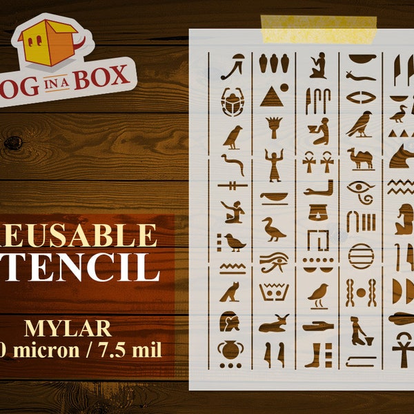 Hieroglyphs stencil n.3 - Reusable Egyptian stencil, Egypt, wall stencil, home stencil, stencil for painting, stencils for wood sign