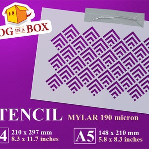 Geometric Pattern Stencil n.9: Reusable Mylar Template for Walls & Decor