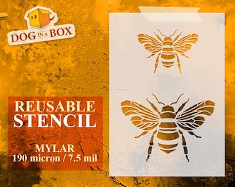 Bees Stencil: reusable stencil for painting on walls, wood, fabrics, hive and furniture decor