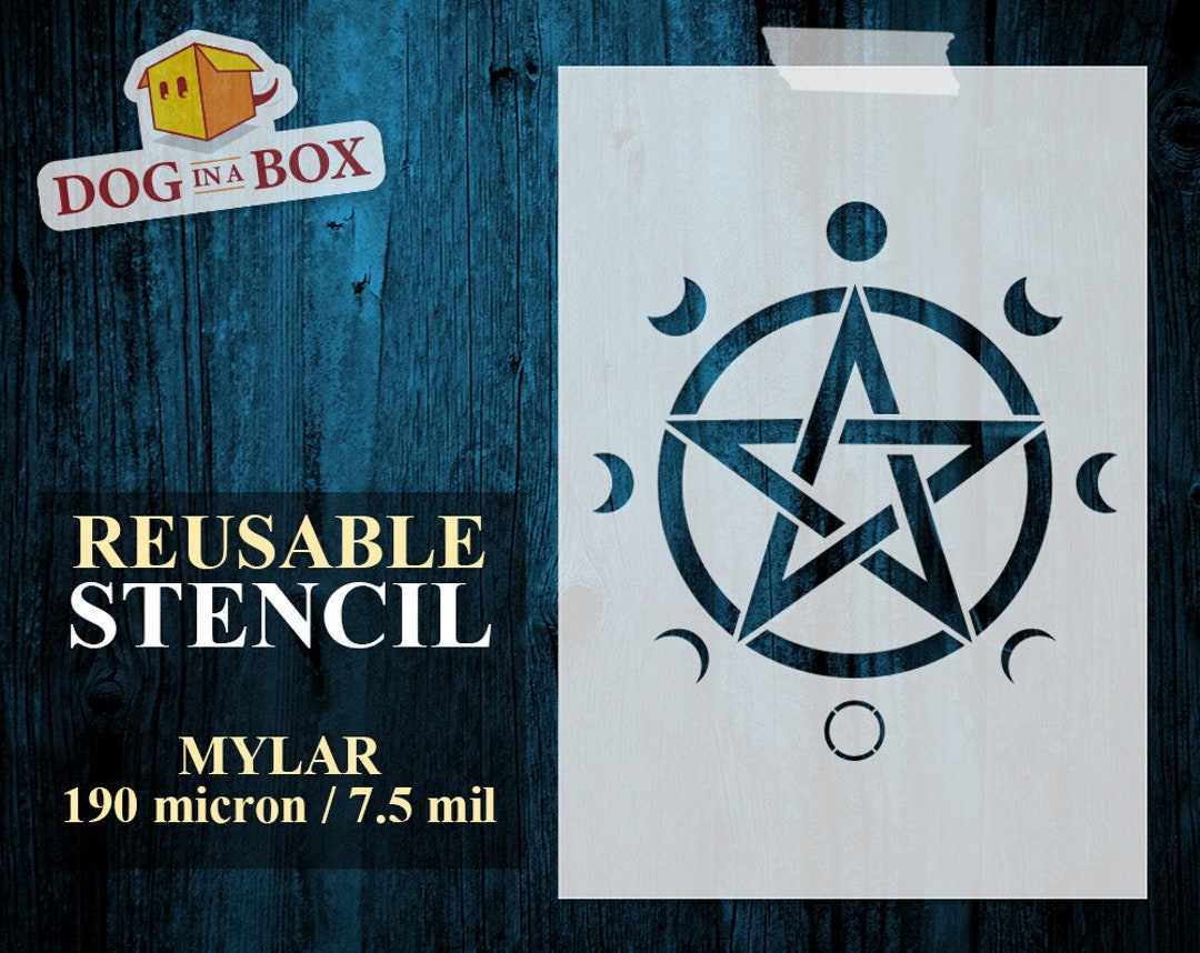 Pentacle Stencil N.2 Reusable Esoteric Stencil of a Star With