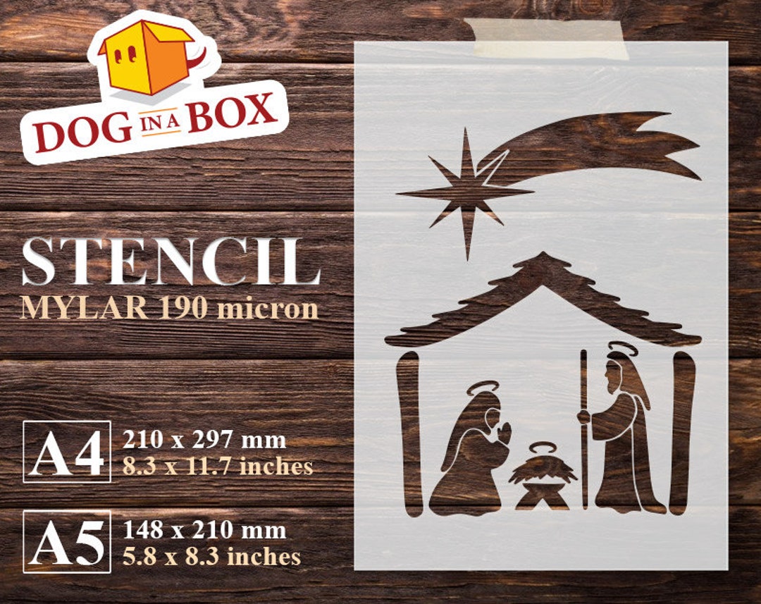 Nativity Stencil Set N.1, Christmas Stencil, Jesus Stencil, Christian