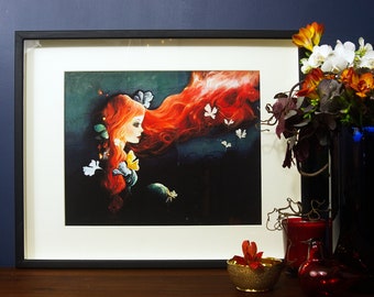 Red haired goddess Caia Caecilia Large fine art giclee print.
