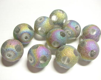 Frosted glass beads 12 mm