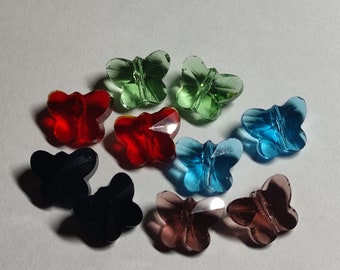 Glass beads butterflies small 10 mm x 8 mm