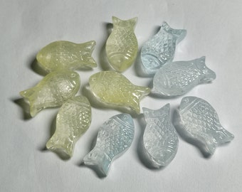 Fish glass beads colorful mix 15 x 8 mm