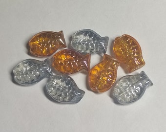 Perles en verre poisson 14 mm x 10 mm