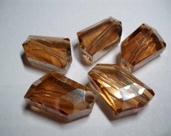 Glass beads XL glass beads 18 x 11 mm apricot