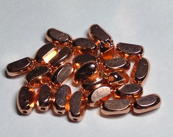 Glass beads copper fully plated 6mmx4mm