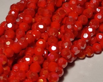 Orange glass beads glass beads 4 mm