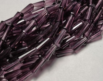 Glass beads Glass cut beads faceted cone 12 x 6 mm