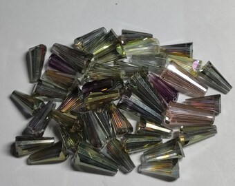 Glass beads, cut glass beads, size mix, color mix 10-15 mm