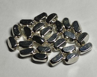 Glass beads silver fully plated 6mmx4mm