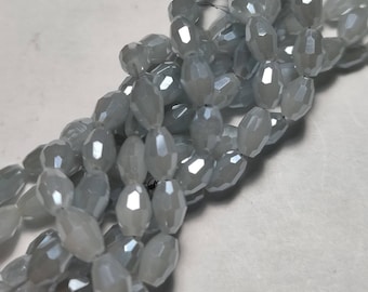 Glass beads, faceted glass beads, 6mm x 4mm