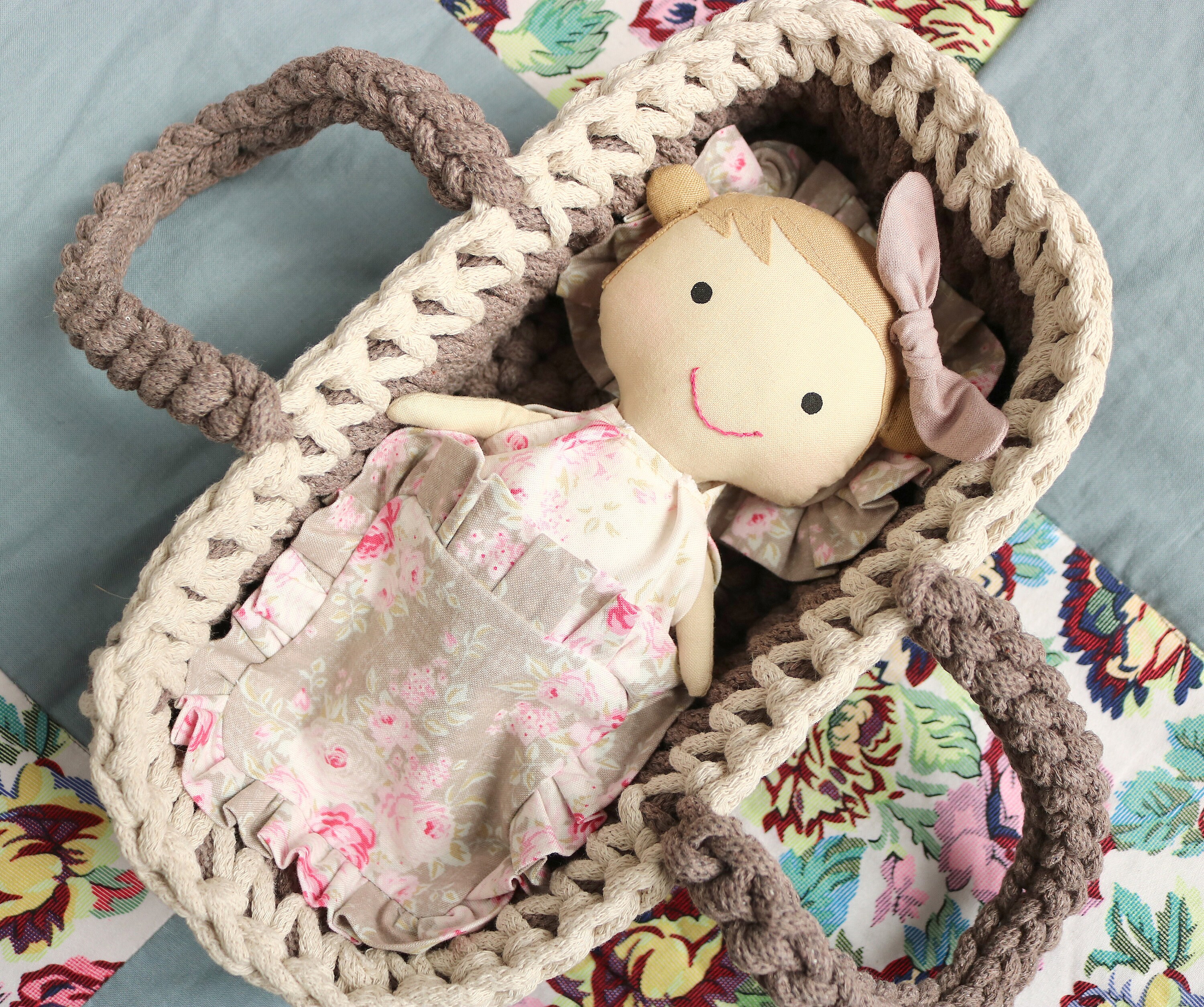 Handmade doll in a baby carrier for a girl in a set with Etsy