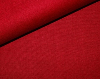 Designerbaumwollstoff Linen Texture dunkleres rot (10 cm)