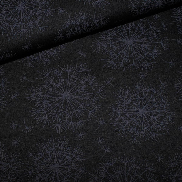 Designer-Baumwollstoff Dandelion black (10 cm)