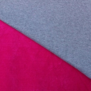 Alpenfleece Alpensweat Meterware grau pink 10 cm Bild 1