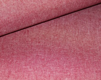 Leinen-/ Baumwollgemisch Essex Yarn Dyed  Red (10 cm)