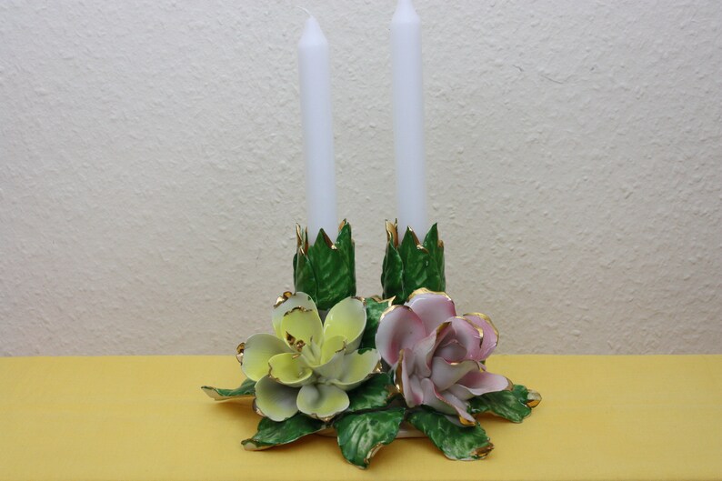 Kerzenhalter für 2 Kerzen, Kerzenständer, Kerzenleuchter, Porzellan, Tischdekoration, Wohndekoration Bild 3