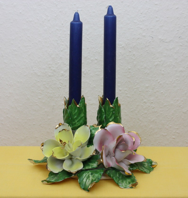 Kerzenhalter für 2 Kerzen, Kerzenständer, Kerzenleuchter, Porzellan, Tischdekoration, Wohndekoration Bild 1