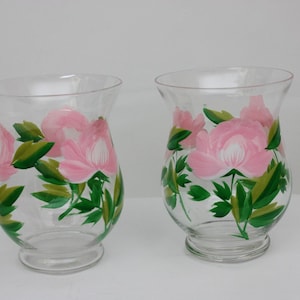 Vasen aus Glas mit Blumendekor, Windlichter, Blumenvasen, Vasen, Gläser, Tischdekoration