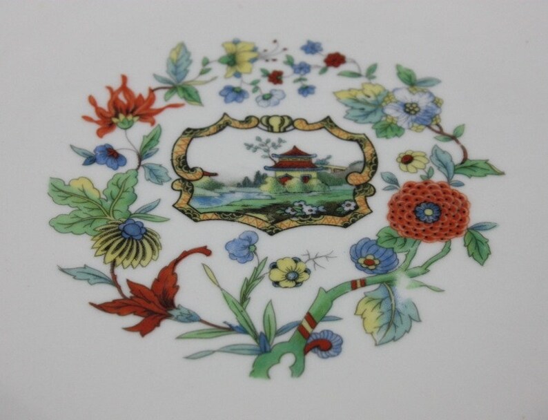 Schale aus Porzellan mit Blumendekor, Obstschalen, Gebäckschalen, Porzellan, Tischdekoration, Bild 2