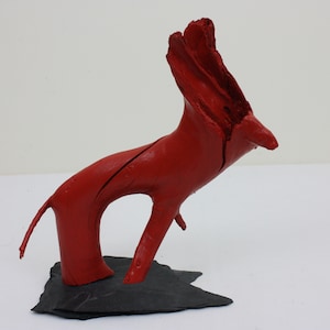 wooden sculpture springbok sculpture figure art home decoration