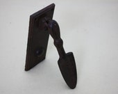Iron door knocker, garden shovel, cast iron,