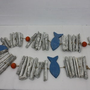 Decorative hanger, maritime, summer decoration, fish, driftwood, souvenir, wall decoration