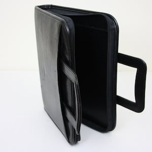 Serviette en cuir noir avec poignées, trousse, porte-documents, porte-documents, sacs, dossiers