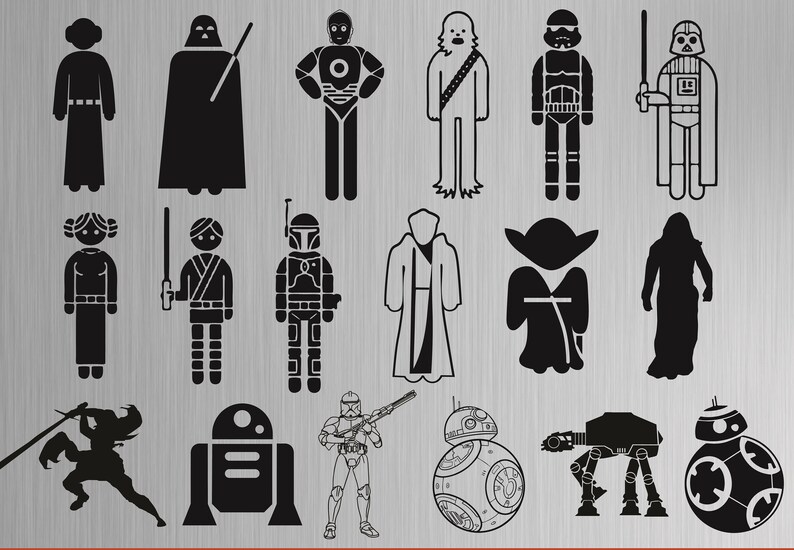 Download Star Wars Silhouette Star Wars Svg Star Wars Vector Star Wars Clipart Cricut Silhouette Cut File