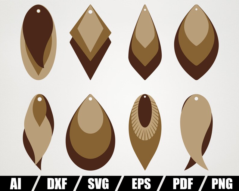 Download Stacked Earrings SVG Cut Files instant download commercial ...
