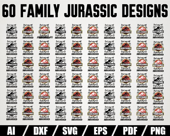 Download Jurasskicked Family Bundle Svg Babysaurus Svg Dinosaur Etsy