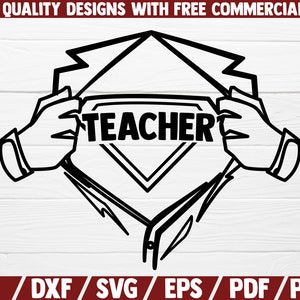 Super Teacher Superman Apple Logo Cut File For Silhouette Etsy