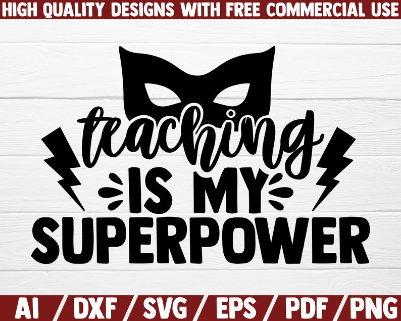 Download Teaching is my superpower SVG DXF file cut file teacher | Etsy