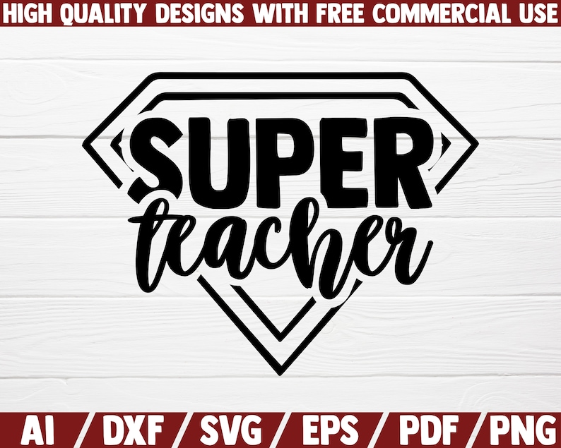 Download Super Teacher SVG DXF file cut file teacher gift | Etsy
