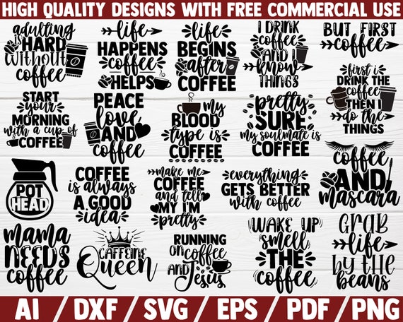 Download Coffee Svg Bundle 20 Designs Dxf File Cut File Coffee Etsy