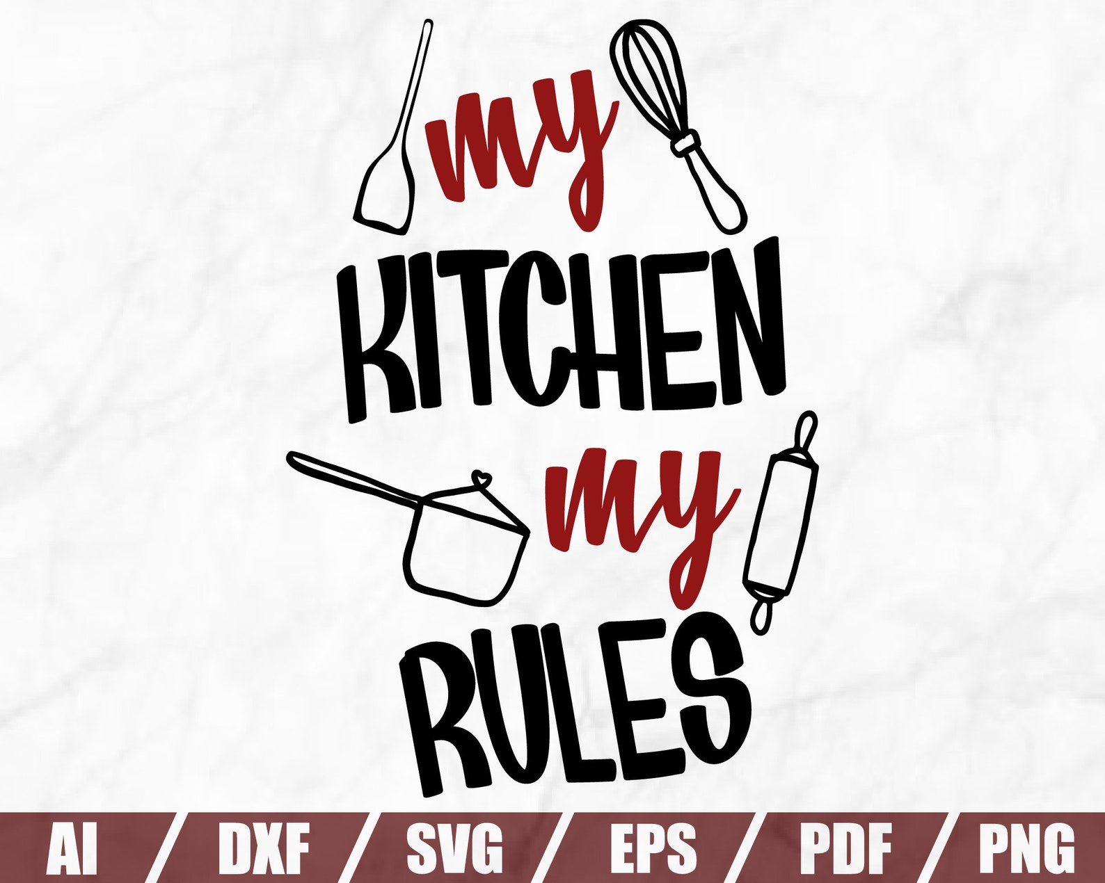 My Kitchen My Rules SVG Apron Prints Svg Dish Towel Svg Etsy