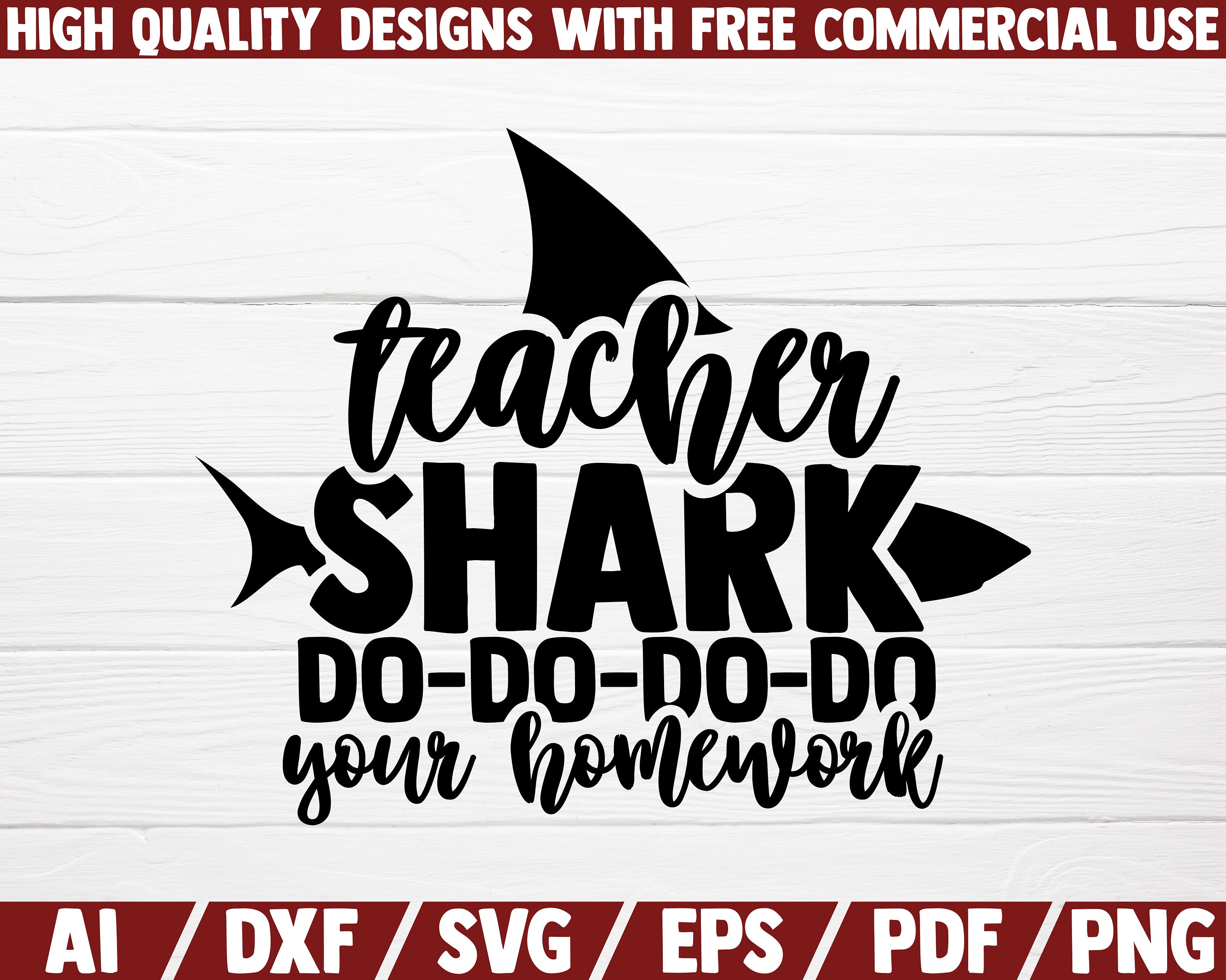 Download Teacher shark do your homework SVG DXF file cut file | Etsy